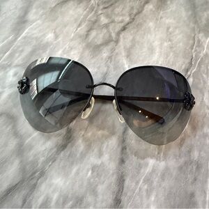 Chanel Vintage Oversized Gradient Black Sunglasses